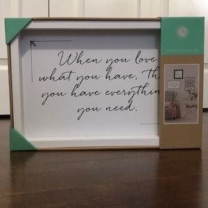 White wood wall art.